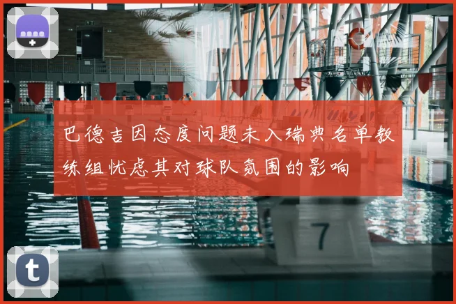 巴德吉因态度问题未入瑞典名单教练组忧虑其对球队氛围的影响